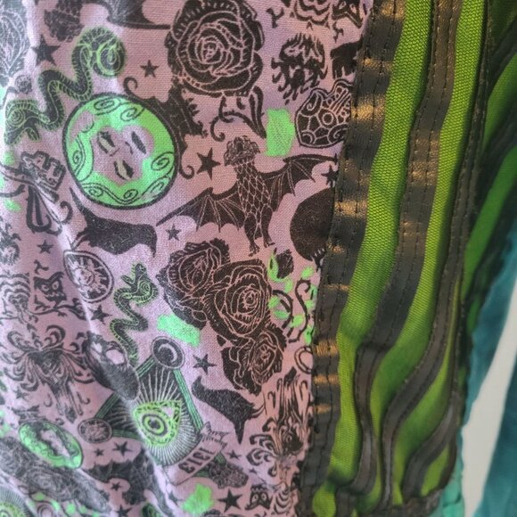 National Vintage Teal Tie Dye Hallowen Grundge Gothic Jean Jacket Size M - Picture 11 of 14